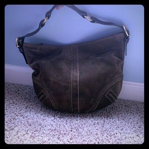 Coach Brown Suede Hobo Bag